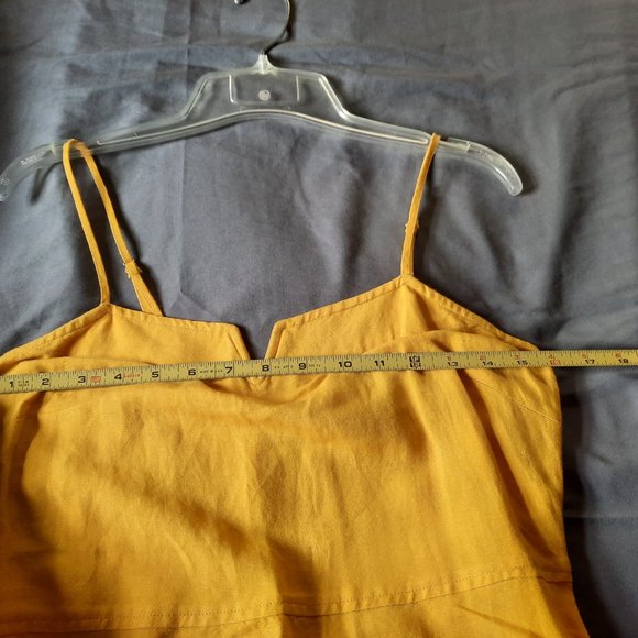Express Fit and Flare Cami Linen Dress - Yellow, Size S - Picture 11 of 16